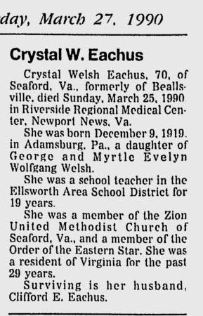 Crystal Welsh Eachus